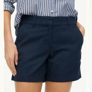 J Crew Women’s 4 Shorts Classic Chino 100% Cotton 5" Inseam Navy Blue
